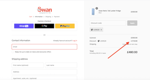 Swan voucher code savings