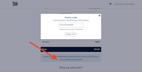 Tails.com voucher code savings