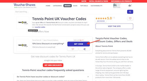 Tennis Point UK discount code