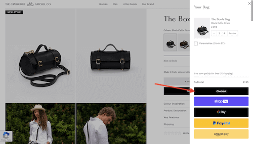 The Cambridge Satchel Company check out page