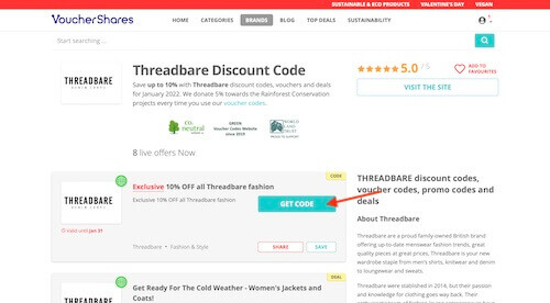 Threadbare voucher code