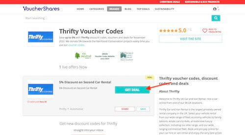 Thrifty voucher code