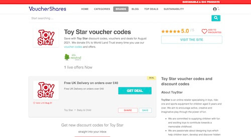 Toy Star voucher code