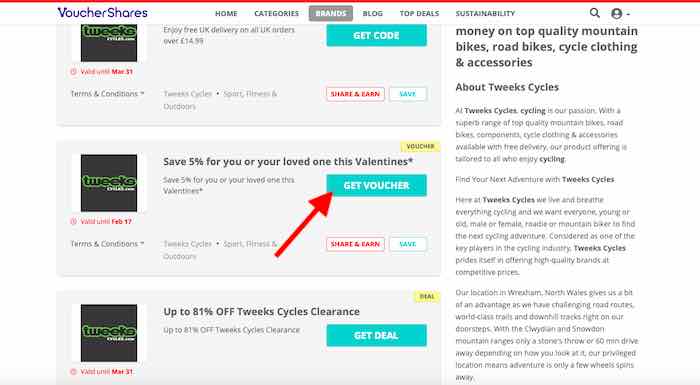 Get Tweeks Cycles discount code