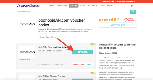 boohooMAN.com voucher code
