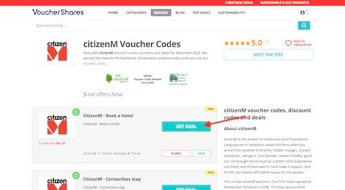 citizenM voucher code