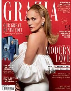 GRAZIA Magazine cover with Jennifer Lopez on the front