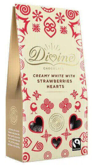 Divine White Chocolate hearts with strawberry 